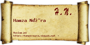 Hamza Nóra névjegykártya