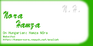 nora hamza business card